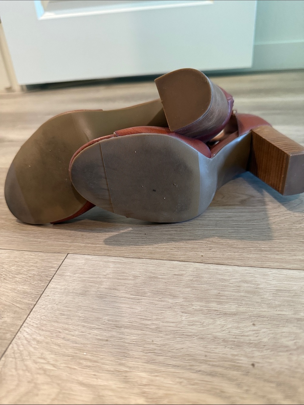 Madden Girl Harper Brown Ankle-Strap Block Heel Sandals - Picture 7 of 7